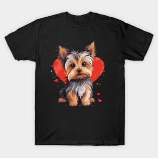 Yorkie Owner Mom Dad Yorkshire Terrier Dog Lover Valentine T-Shirt